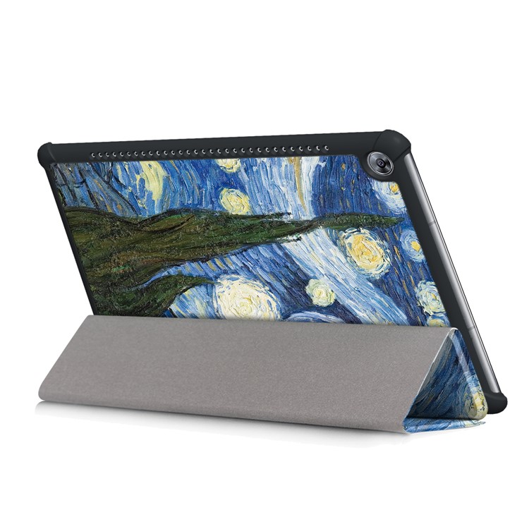 Pattern Printing Leather Case Cover with Tri-fold Stand for Huawei MediaPad M5 10 / M5 10 (Pro) - Oil Painting-7