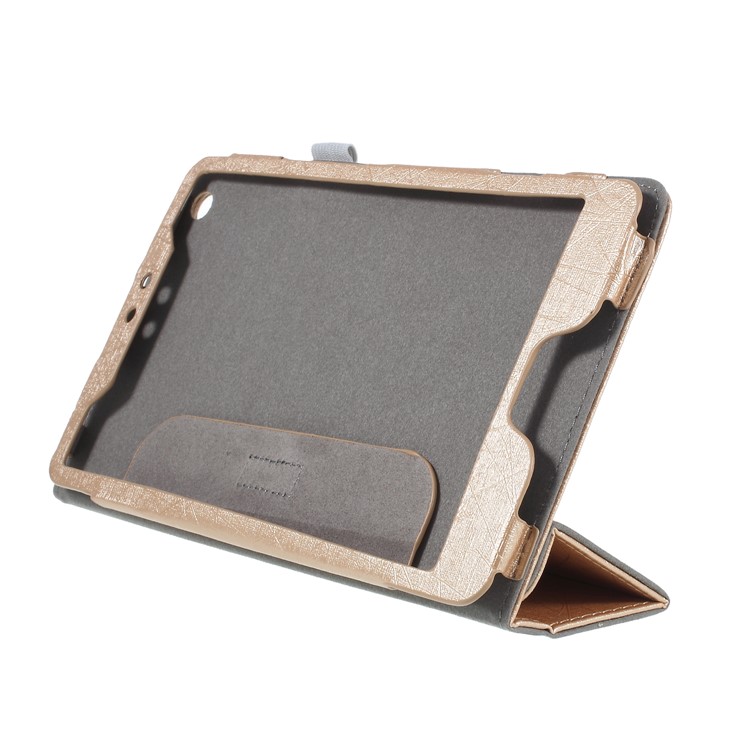 Lines Texture Stand Smart Leather Cover for Huawei MediaPad M3 8.4 BTV-W09/DL09 - Gold-3