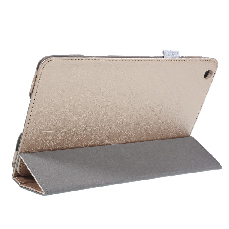 Lines Texture Stand Smart Leather Cover for Huawei MediaPad M3 8.4 BTV-W09/DL09 - Gold-4