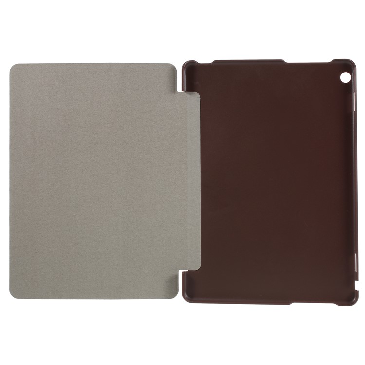 Tri-fold Stand Leather Smart Case for Huawei MediaPad M3 Lite 10 BAH-W09/AL00 - Coffee-5