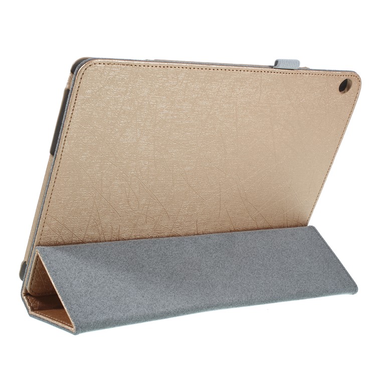 Lines Texture Stand Smart Leather Case Cover for Huawei MediaPad M3 Lite 10 BAH-W09/AL00 - Gold-4