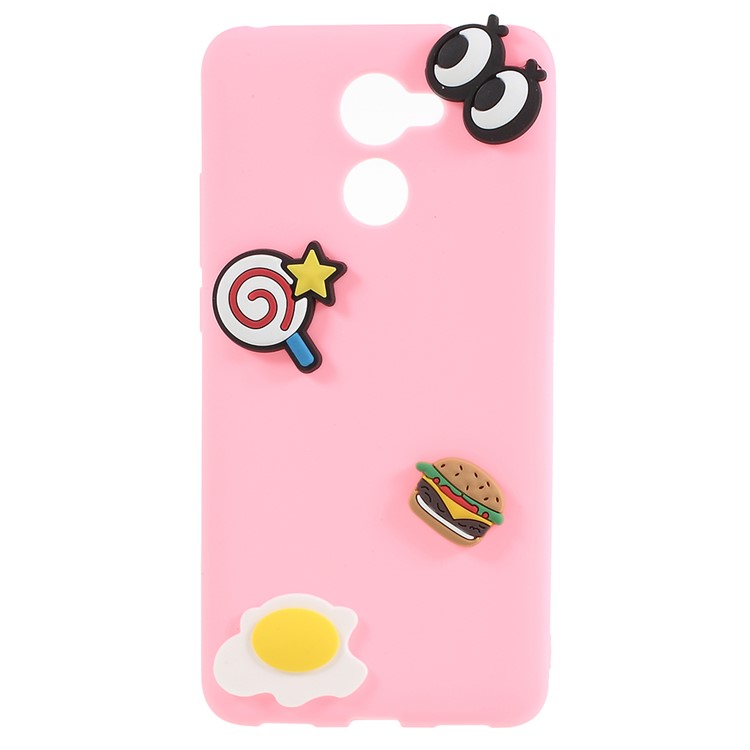 3D Cartoon Pattern Soft TPU Phone Shell for Huawei Y7 Prime / Enjoy 7 Plus - Eyes and Foods-1