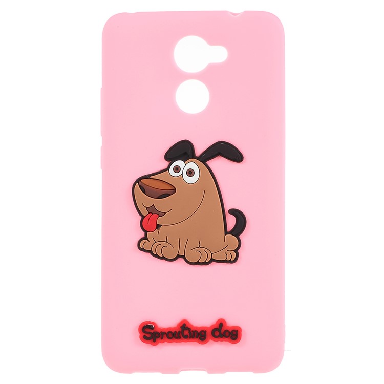 3D Cartoon Pattern Flexible TPU Back Case for Huawei Y7 Prime / Enjoy 7 Plus - Brown Dog-1