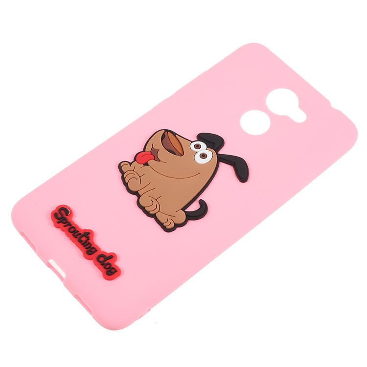 3D Cartoon Pattern Flexible TPU Back Case for Huawei Y7 Prime / Enjoy 7 Plus - Brown Dog-2