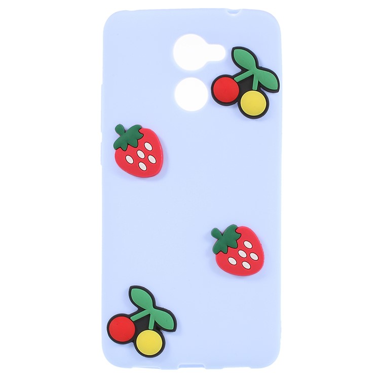 3D Cartoon Pattern TPU Mobile Phone Back Casing for Huawei Y7 Prime / Enjoy 7 Plus - Cherries and Strawberries-1