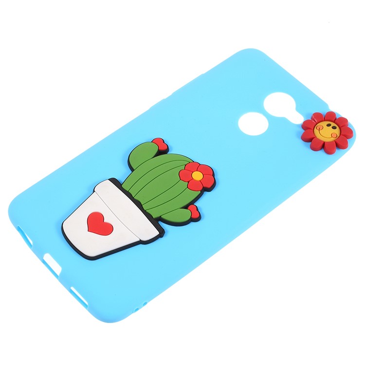 3D Cartoon Pattern Soft TPU Mobile Phone Case Accessory for Huawei Y7 Prime / Enjoy 7 Plus - Cactus-2