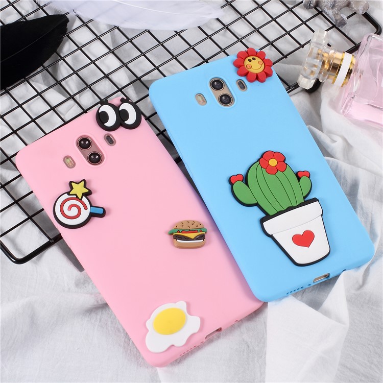 3D Cartoon Pattern Soft TPU Phone Case for Huawei Mate 10 - Cactus-2