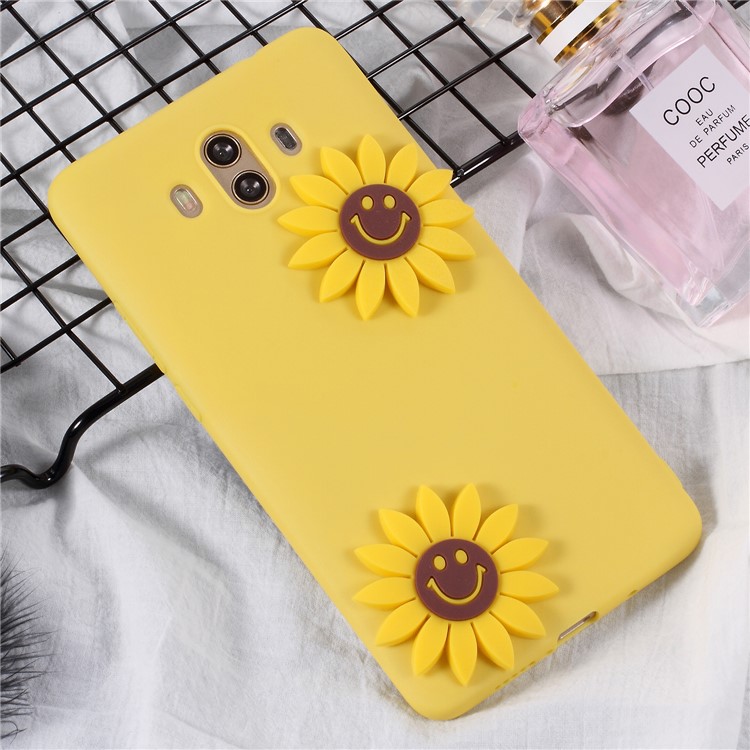 3D Cartoon Pattern Soft TPU Phone Cover for Huawei Mate 10 - Sunflowers-1