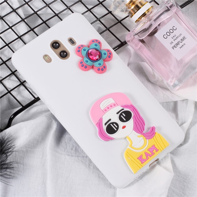 3D Cartoon Pattern Soft TPU Mobile Casing for Huawei Mate 10 - Fashion Girl-1