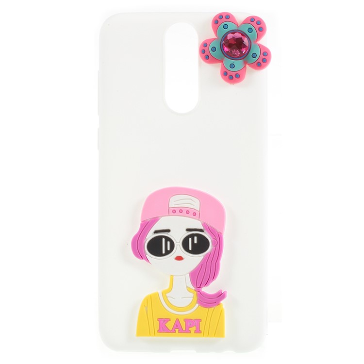 3D Cartoon Pattern TPU Back Case for Huawei Mate 10 Lite / nova 2i / Maimang 6 / Honor 9i (India) - Fashion Girl-1