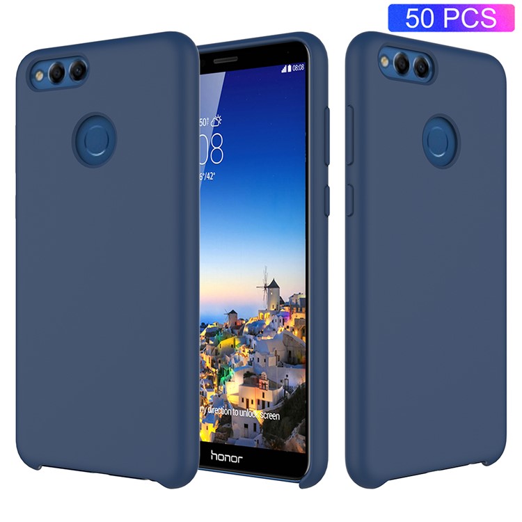 50Pcs/Set Liquid Silicone Mobile Phone Shell for Huawei Honor 7X - Baby Blue-1