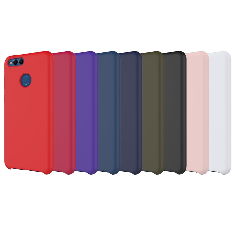 50Pcs/Set Liquid Silicone Protective Case for Huawei Honor 7X - Purple-2
