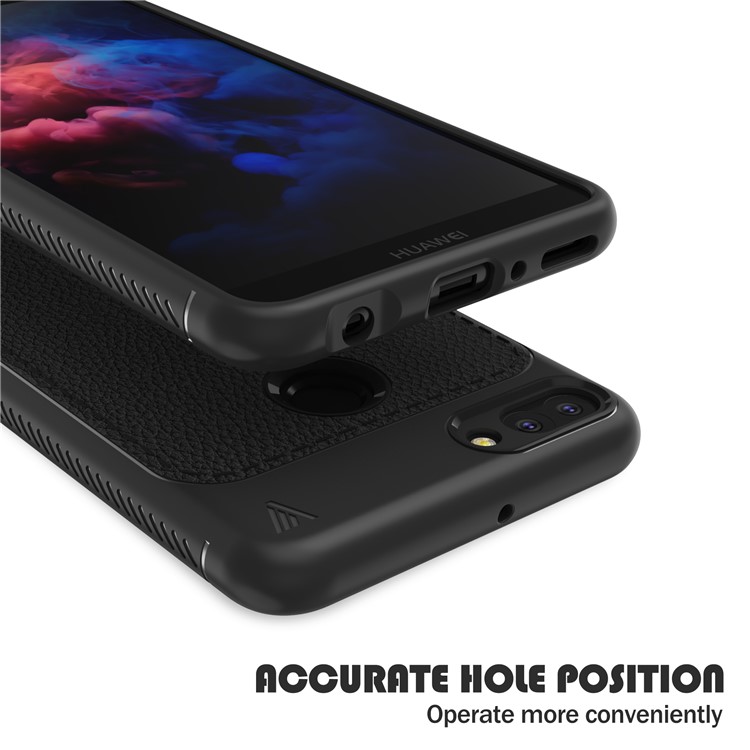 IVSO Gentry Series Leather Coated TPU Case for Huawei Y9 (2018) - Black-5