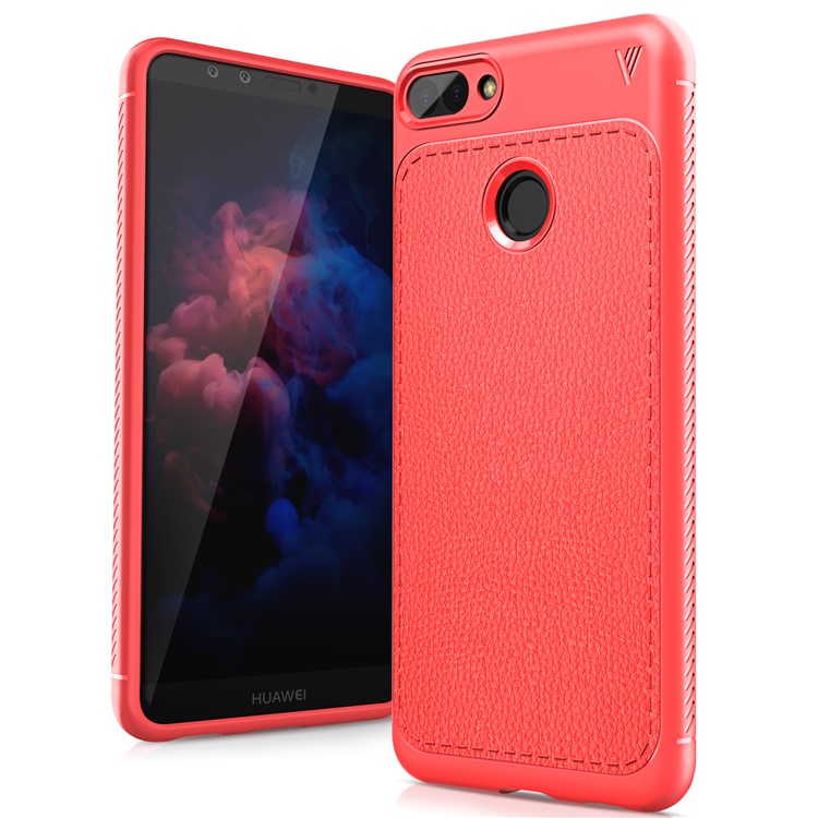 IVSO Gentry Series Leather Coated TPU Cover Case for Huawei Y9 (2018) - Red-1