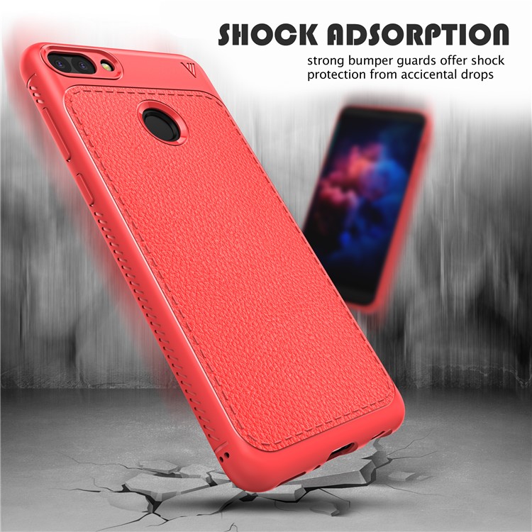 IVSO Gentry Series Leather Coated TPU Cover Case for Huawei Y9 (2018) - Red-2