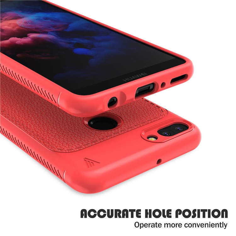 IVSO Gentry Series Leather Coated TPU Cover Case for Huawei Y9 (2018) - Red-5