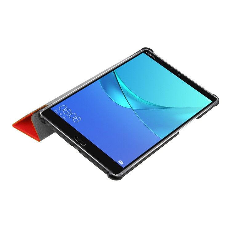 Tri-fold Leather Protective Casing with Stand for Huawei MediaPad M5 8 - Orange-4