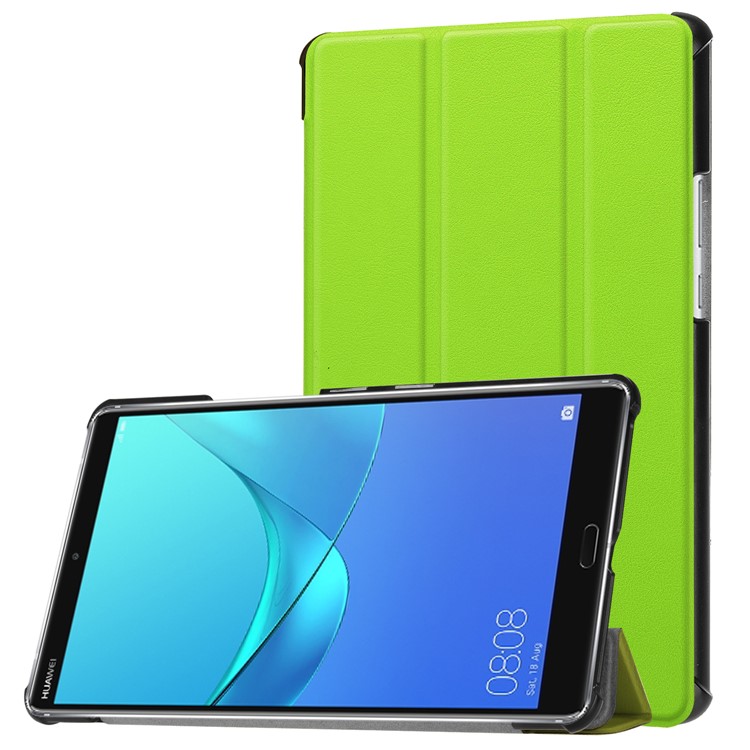 PU Leather Shell Case with Tri-fold Stand for Huawei MediaPad M5 8 - Green-1
