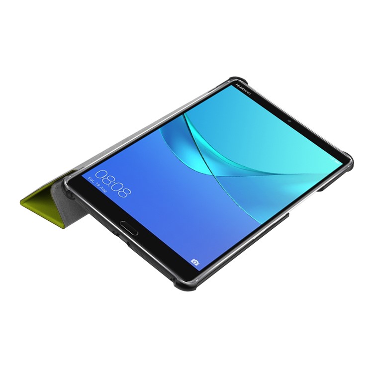 PU Leather Shell Case with Tri-fold Stand for Huawei MediaPad M5 8 - Green-4