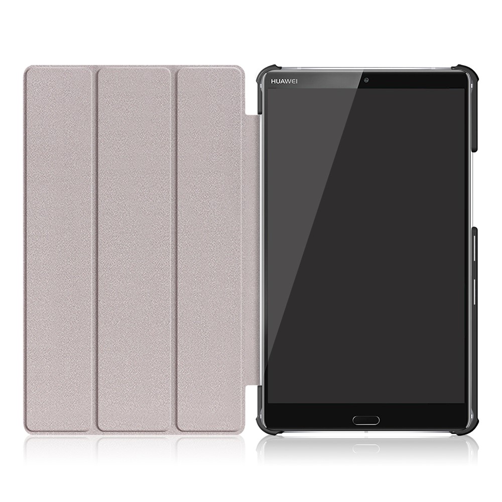 Tri-fold Stand Tablette En Cuir Intelligente Pour Huawei Mediapad M5 8 - Noir-10