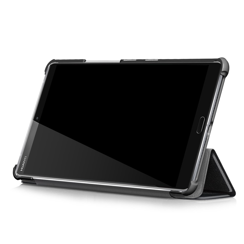Tri-fold Stand Tablette En Cuir Intelligente Pour Huawei Mediapad M5 8 - Noir-6