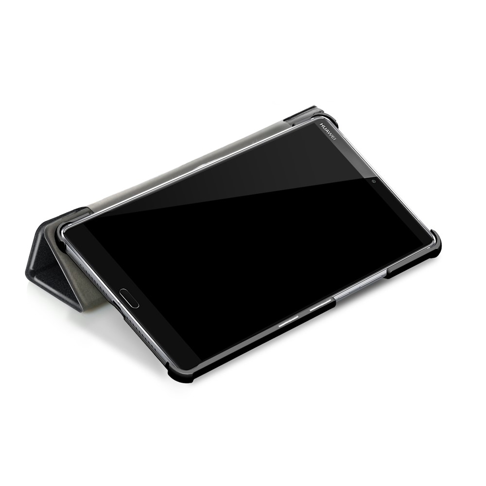 Tri-fold Stand Tablette En Cuir Intelligente Pour Huawei Mediapad M5 8 - Noir-8