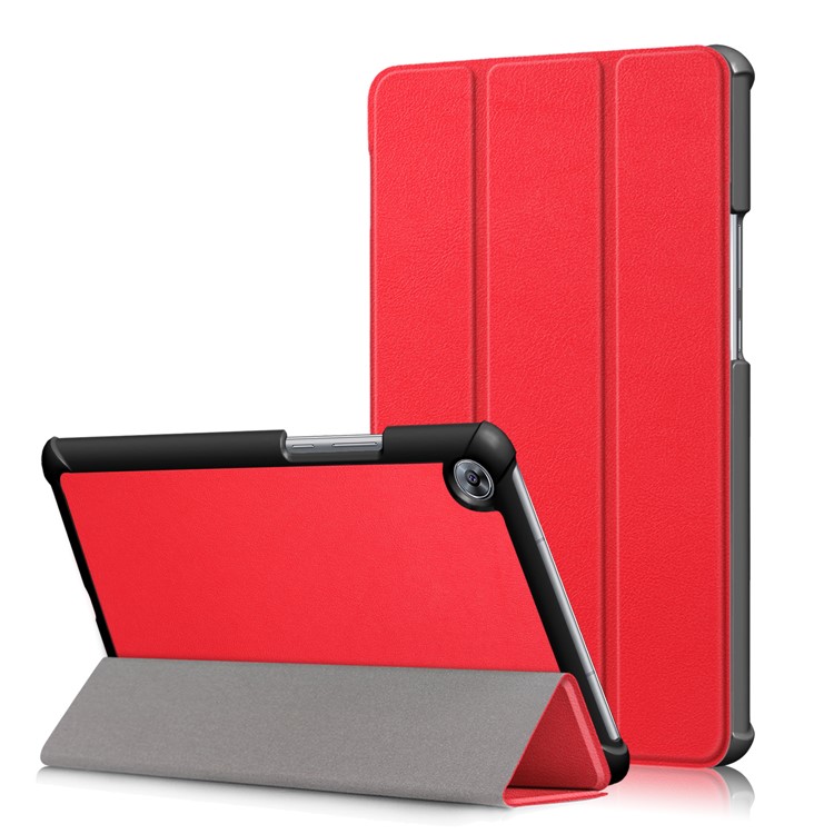 Tri-fold Stand Leather Tablet Smart Cover for Huawei MediaPad M5 8 - Red-1