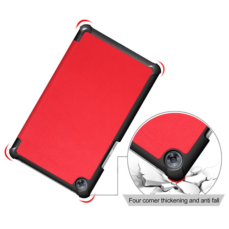 Tri-fold Stand Leather Tablet Smart Cover for Huawei MediaPad M5 8 - Red-5