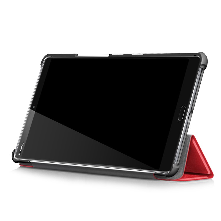 Tri-fold Stand Leather Tablet Smart Cover for Huawei MediaPad M5 8 - Red-6