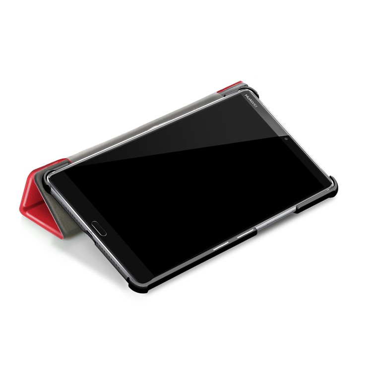 Tri-fold Stand Leather Tablet Smart Cover for Huawei MediaPad M5 8 - Red-8