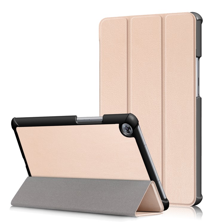 Tri-fold Stand Flip Leather Smart Tablet Case for Huawei MediaPad M5 8 - Gold-1