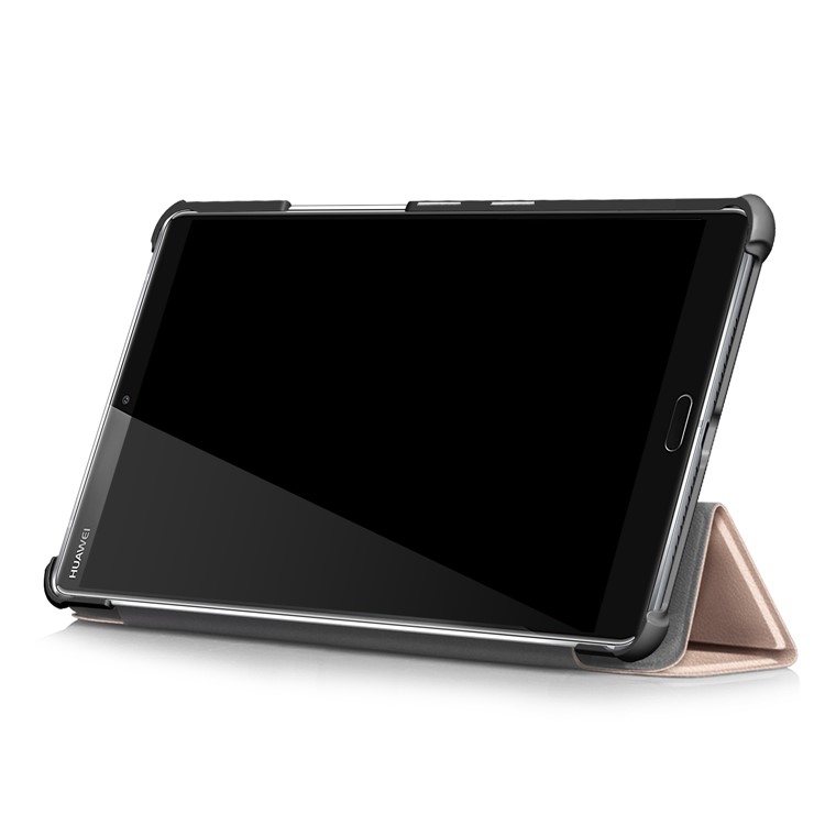 Tri-fold Stand Flip Leather Smart Tablet Case for Huawei MediaPad M5 8 - Gold-6