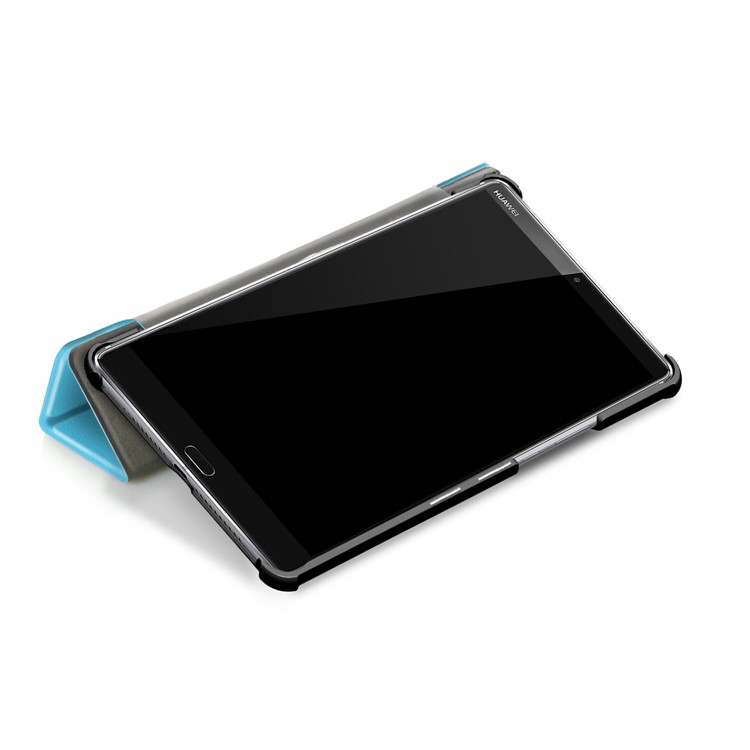 Tri-fold Stand Leather Tablet Smart Protective Case for Huawei MediaPad M5 8 - Baby Blue-8