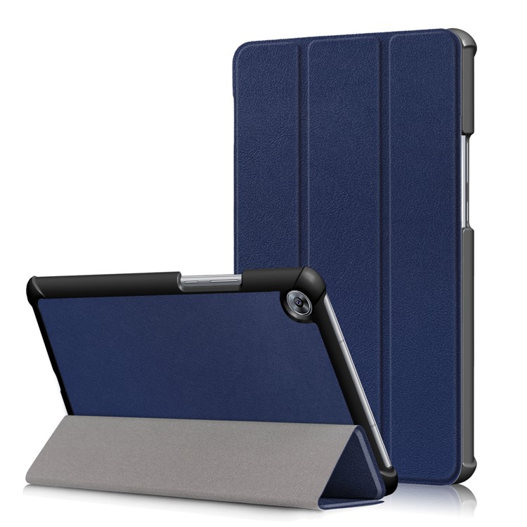 Tri-fold Stand Flip Leather Tablet Smart Protective Shell for Huawei MediaPad M5 8 - Dark Blue-1