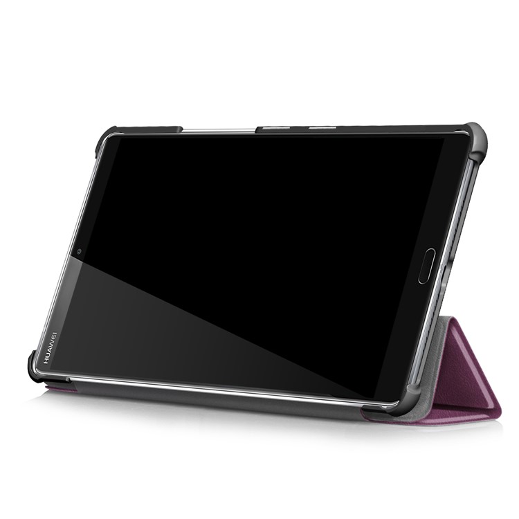 Tri-Fold Stand Flip Ledertasche Für Huawei Mediapad M5 8 - Lila-6