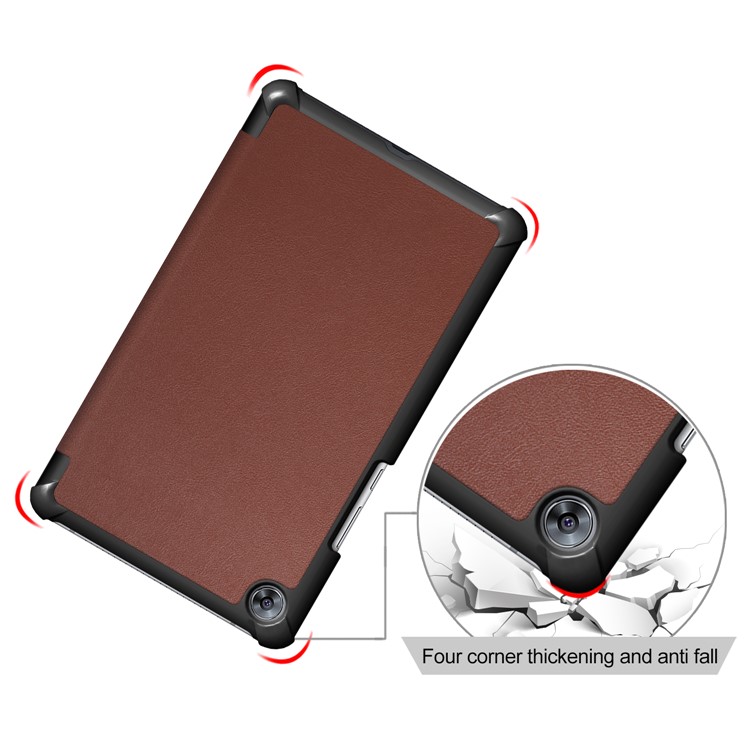 Tri-fold Stand Flip Leather Smart Protection Case for Huawei MediaPad M5 8 - Brown-5