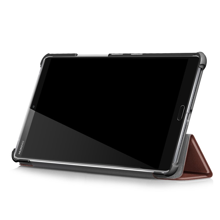 Tri-fold Stand Flip Leather Smart Protection Case for Huawei MediaPad M5 8 - Brown-6