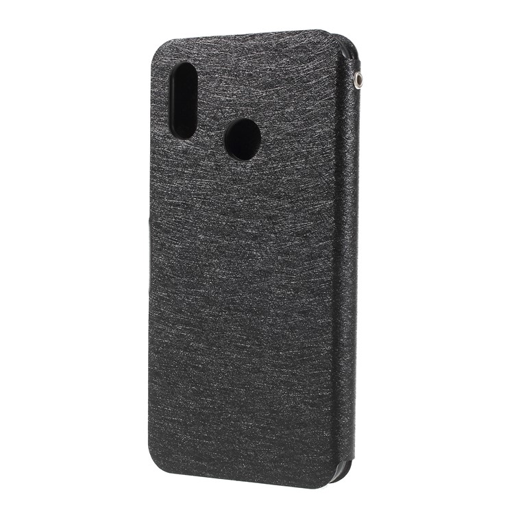 Silk Texture Card Holder Stand Leather Case for Huawei P20 Lite / Nova 3e - Black-2