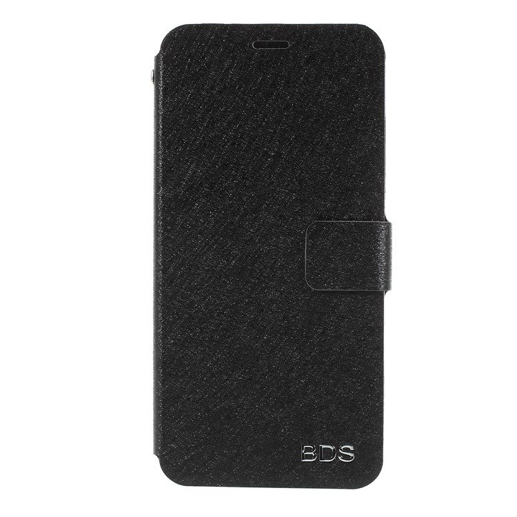 Silk Texture Card Holder Stand Leather Case for Huawei P20 Lite / Nova 3e - Black-3