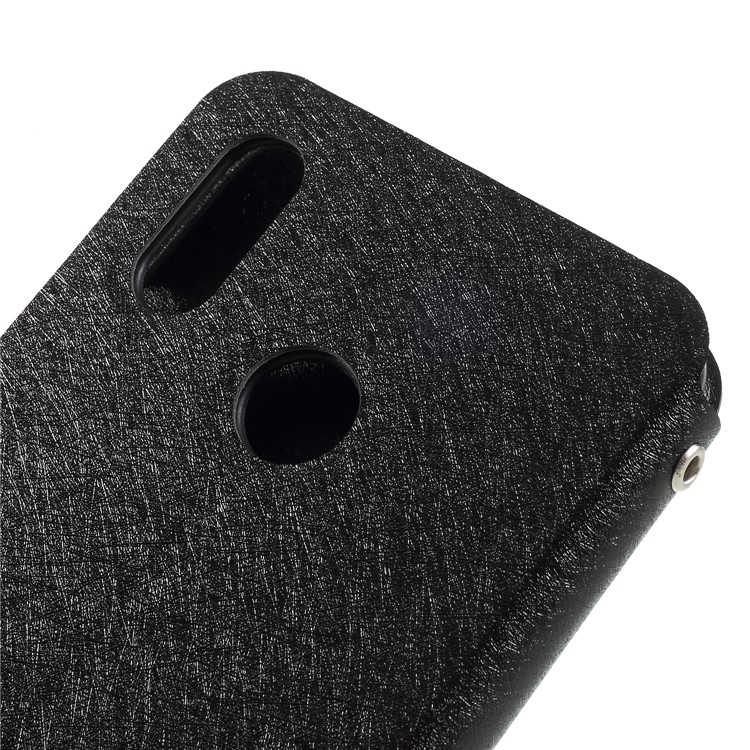 Silk Texture Card Holder Stand Leather Case for Huawei P20 Lite / Nova 3e - Black-5