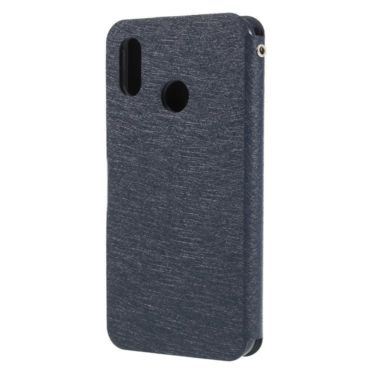 Silk Texture Card Holder Stand Leather Mobile Phone Cover Shell for Huawei P20 Lite / Nova 3e - Dark Blue-3