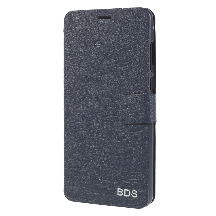 Silk Texture PU Leather Cell Phone Cover with Card Holder for Huawei P20 - Dark Blue-1