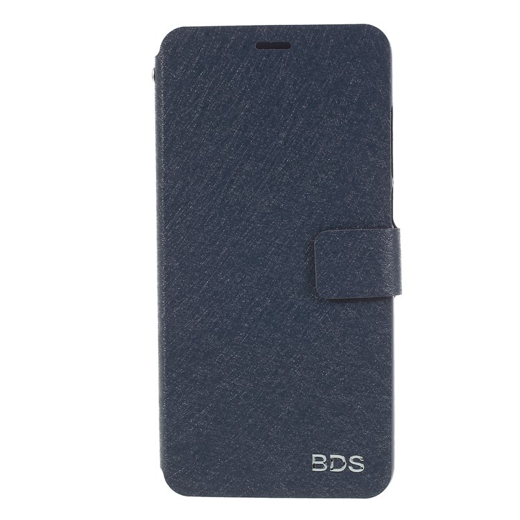 Silk Texture PU Leather Cell Phone Cover with Card Holder for Huawei P20 - Dark Blue-3