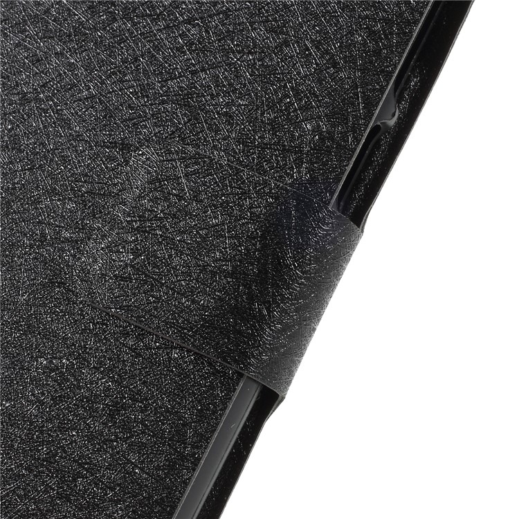 Silk Texture PU Leather Stand Card Holder Casing Cover for Huawei P20 Pro - Black-6