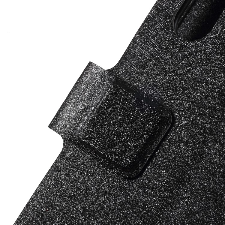 Silk Texture PU Leather Stand Card Holder Casing Cover for Huawei P20 Pro - Black-7