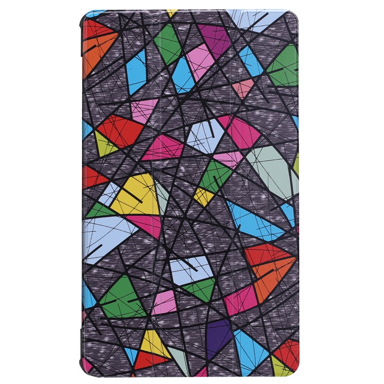 Pattern Printing Leather Tri-fold Stand Tablet Casing for Huawei MediaPad M5 8 - Geometric Pattern-2