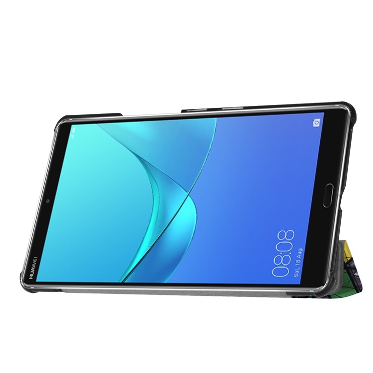Pattern Printing Leather Tri-fold Stand Tablet Casing for Huawei MediaPad M5 8 - Geometric Pattern-5