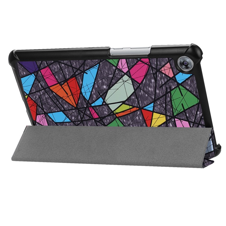 Pattern Printing Leather Tri-fold Stand Tablet Casing for Huawei MediaPad M5 8 - Geometric Pattern-6
