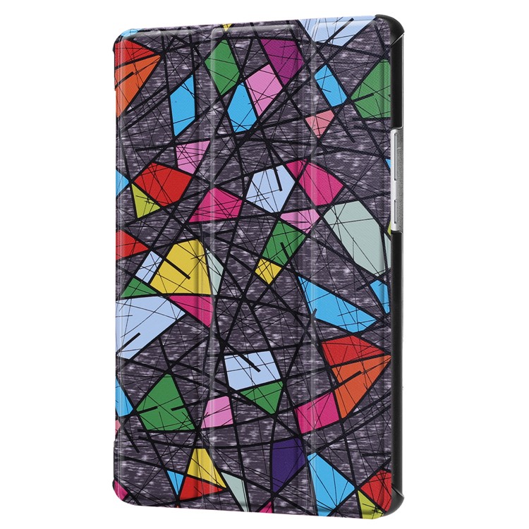 Pattern Printing Leather Tri-fold Stand Tablet Casing for Huawei MediaPad M5 8 - Geometric Pattern-7