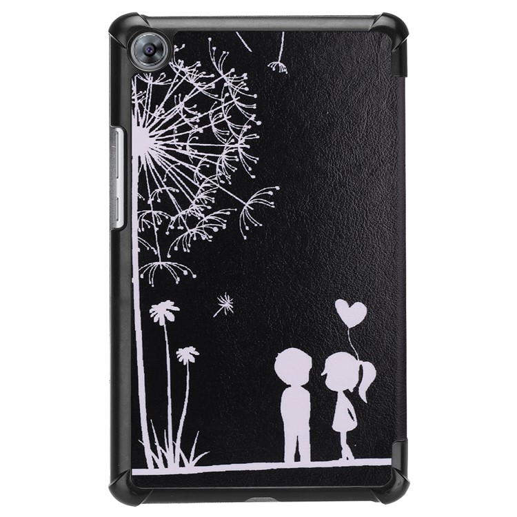 Pattern Printing Leather Tri-fold Stand Tablet Case Accessory for Huawei MediaPad M5 8 - Dandelion-3